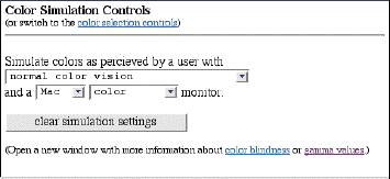 color simulation control panel